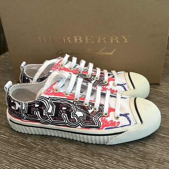 Burberry Graffiti Print Sneakers In Multi | ModeSens - Picture 2 of 9